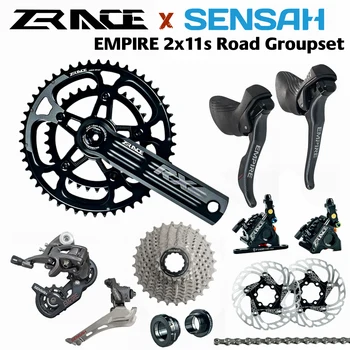 SENSAH EMPIRE + ZRACE Pedalier Frana Disc Hidraulic Caseta Lanț 2x11 Viteza, 22s Drum Groupset, pentru biciclete Road Biciclete 5800, R7000