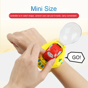 Senzor de gravitație de Control de la Distanță RC Ceas Inteligent Auto 1:58 Mini Desene animate Cu 2.4 G USB Reîncărcabilă Jucarii Pentru Copii Cadouri
