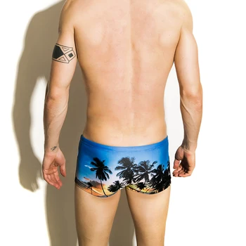 Seobean Mens Scurt Trunchiuri de Înot hombres nadar pantalones cortos Beachwear Om Hawaiian maillot de bain Palmier de nucă de Cocos de costume de baie