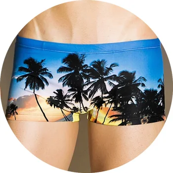 Seobean Mens Scurt Trunchiuri de Înot hombres nadar pantalones cortos Beachwear Om Hawaiian maillot de bain Palmier de nucă de Cocos de costume de baie