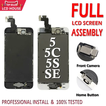 Set complet LCD pentru iPhone 5 5S 5C SE LCD cu Butonul Home Front Camera Ansamblu Complet de Afișare Ecran Tactil Digitizer Replacemen