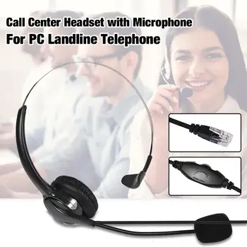 Setul cu cască Cu Microfon Operator de Telefonie de Anulare a Zgomotului de Calculator cu Cască Cu 330 De Gradul Boom-ul Pentru PC, Telefon Fix