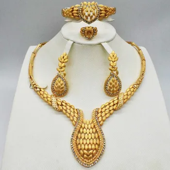 Seturi de bijuterii pentru femei africane set de bijuterii margele de aur din dubai seturi de bijuterii aur cercei pentru femei brățară de nunta