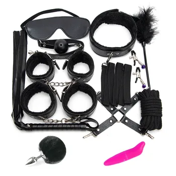 Sex Robie Jucărie Pentru Adulți Jocul Erotic Piele PU BDSM Kituri de Cătușe, Bici Gag Anal Sfârcuri Coarda Jucarii Sexuale Femei Accesorii