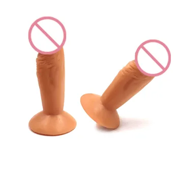 Sex shop Fierbinte de sex Feminin Masturbator Artificiale Dildo realist Flexibil Penis cu Aspirație Cup15*3CM Medicale PVC jucarii Sexuale pentru femei