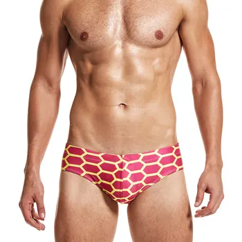 Sexy bărbat scăzut rize de înot Camuflaj bine trunchiuri de înot talie joasa înot gay slip, costume de baie, mozaic de culoare vinde fierbinte de Vară