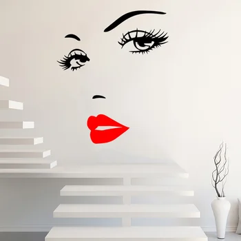 Sexy gene și buze roșii autocolant de perete pentru camera de zi dormitor decoratiuni de fundal Decalcomanii de fundal sculptate de Mână, autocolante