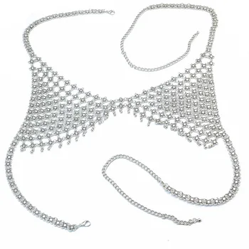 Sexy goale de metal bikini sutien san lanț de bijuterii pentru femei, club de noapte, petrecere pe plajă bijuterii colier