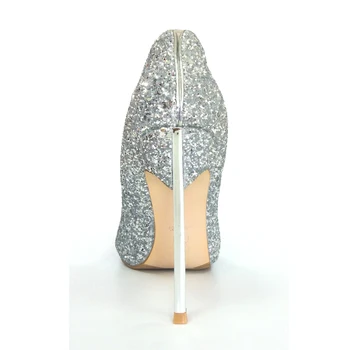 Sexy sclipici femei pantofi cu toc de metal paiete pantofi pompe,8 cm sau 10 cm sau 12 cm tocuri ascuțite toe nunta pantofi de mireasa