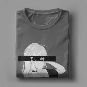 Sexy Trist Anime Fată T-Shirt Pentru Bărbați Otaku Moda Weeb Noutate Din Bumbac Tricou Harajuku Tricou Maneca Scurta Clasic Topuri