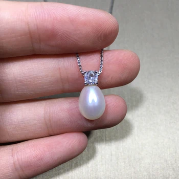 SHDIYAYUN Nou Colier de Perle Naturale, Perle de apă Dulce Zircon Pandantive Argint 925 Bijuterii Pentru Femei Colier de Diamante