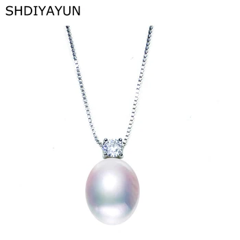 SHDIYAYUN Nou Colier de Perle Naturale, Perle de apă Dulce Zircon Pandantive Argint 925 Bijuterii Pentru Femei Colier de Diamante