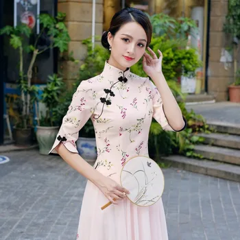 Sheng Coco Tradițională Chineză Imbracaminte Femei Proaspăt Cheongsam Jacheta De Imprimare Qipao Top Retro Hanfu Îmbrăcăminte Camisa China Mujer
