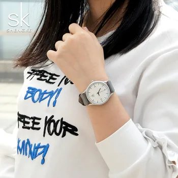 Shengke Brand din Piele pentru Femei Ceasuri de Moda Doamnelor Cuarț Ceasuri pentru Femei Vintage Casual pentru Femei Ceasuri de mana
