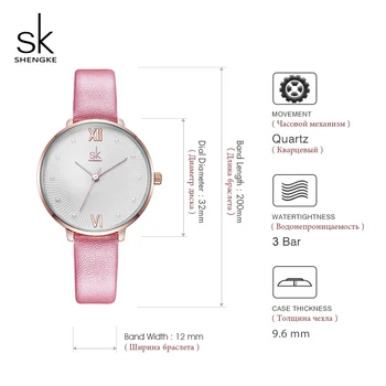 Shengke Creative Pearl Dial Femei Cuarț Ceas Piele Alb Doamnelor Încheietura Ceas Reloj Mujer 2020 Ziua femeii Cadou Ceasuri #K8034