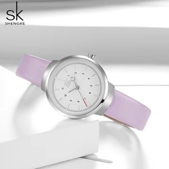SHENGKE Creatoare de Moda Cuarț Ceasuri de Lux din Piele Ceasuri Pentru Femei Reloj Mujer Doamnelor Încheietura Ceas relogio feminino