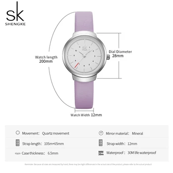 SHENGKE Creatoare de Moda Cuarț Ceasuri de Lux din Piele Ceasuri Pentru Femei Reloj Mujer Doamnelor Încheietura Ceas relogio feminino