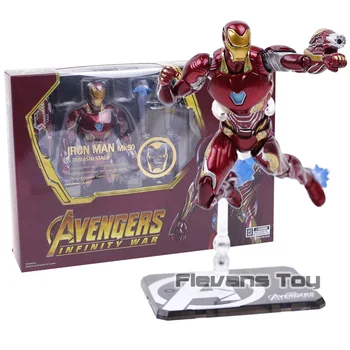 SHF Avengers Infinity War Iron Man MK 50 & Tamashi Etapă PVC+Metal figurina de Colectie Model de Jucărie