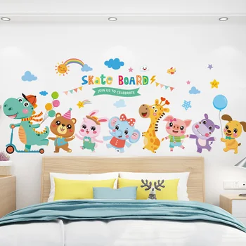 [shijuekongjian] Dinozauri Desene animate Autocolante de Perete DIY Animale Murală Decalcomanii pentru camere Copii Dormitor Copil Pepinieră Decorarea Casei