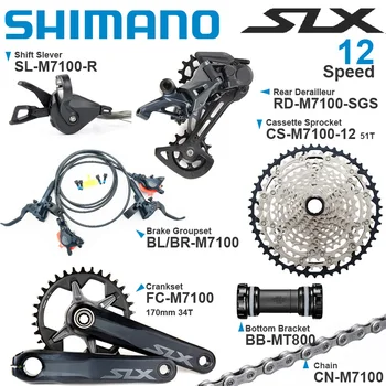 SHIMANO SLX M7100 1x12v Groupset 12speed M7100 Spate Schimbator 10-45T/51T Casetă de Pinioane MTB Biciclete Lanț 124L BB-MT800 de Frână