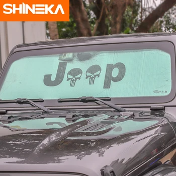 SHINEKA Parasolare Parbriz pentru Jeep Wrangler JL 2018+ Craniu Logo Capac Parbriz Pentru Jeep Wrangler JL Accesorii