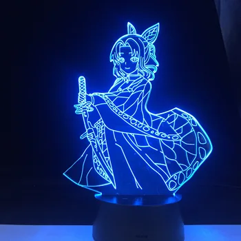 SHINOBU KOCHO 3D LED ANIME LAMPA DEMON SLAYER KIMETSU NU YAIBA Culori de Control de la Distanță Schimbare a Condus Lumina de Noapte Decor Acasă Cadou