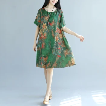 Sifon de epocă florale femei, plus dimensiune casual midi larga de vară, soare, rochie eleganta, rochie haine 2021 doamnelor rochii sundress