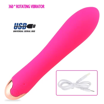 Silicon Medical de Încărcare USB Vibrator sex Feminin Clitoris Penis artificial 360° rotație G-Spot Vibratoare Jucarii Sexuale Pentru Femei Șoc Produse pentru Sex