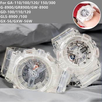 Silicon Transparent Watchband pentru Casio G Shock GA-100 GA-110 Banda de Cauciuc Înlocuire Curea Ceas rezistent la apa Accesorii