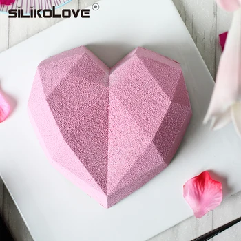 SILIKOLOVE 8 Cavitatea 3D mini Dragoste Inima în Formă de Diamant Silicome Forme Tort de Decorare Săpun Forme FDA/CIQ Eco-Friendly