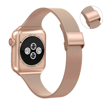 Silm de lux curea Pentru Apple Watch 5 trupa 44mm 40mm iWatch trupa 42mm 38mm Milanese loop bratara curea Apple watch seria 5 4 3 2