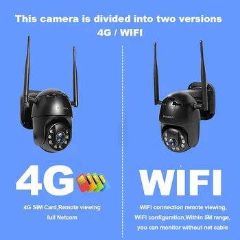 SIM 4G și WIFI Camera 1080P Camera PTZ Dome 2MP Wireless GSM Camera IP de Securitate în aer liber CCTV P2P IR Viziune de Noapte 30M