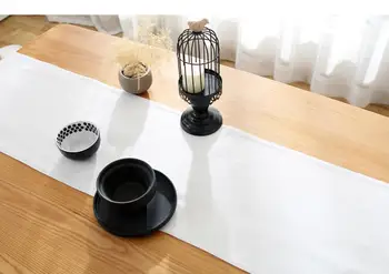Simplu, Modern, Solid Alb/Negru Alergatori De Masă Ciucure Decorativ Bumbac Tabelul Runner Pentru Mobilier Acoperi Ceai De Masă Textile De Casa