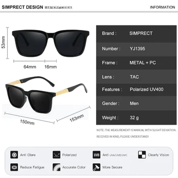 SIMPRECT 2021 Fotocromatică Polarizat ochelari de Soare Barbati UV400 Pătrat Înaltă Calitate ochelari de Soare Moda permis de Ochelari de Soare Pentru Barbati