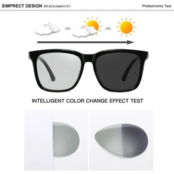 SIMPRECT 2021 Fotocromatică Polarizat ochelari de Soare Barbati UV400 Pătrat Înaltă Calitate ochelari de Soare Moda permis de Ochelari de Soare Pentru Barbati