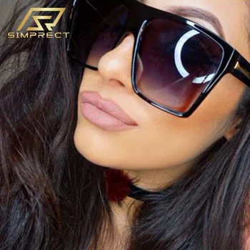 SIMPRECT 2021 Supradimensionat ochelari de Soare Femei Vintage de Designer de Brand de Moda Gradient Pătrat Ochelari de Soare Barbati UV400 Nuante Pentru Femei