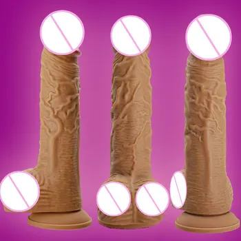 Simt Bine Imens ventuza Penis din Material Moale Vibrator Realist Cu o Femeie Jucarii Sexuale pentru Curea pe Femeie Masturbari