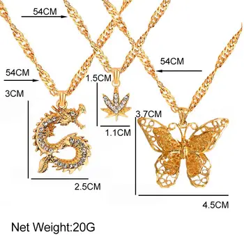 SIMT de Moda Multistrat Dragon Pandantiv Coliere pentru Femei de Culoare de Aur Gol Fluture Frunze de Arțar Colier Nou 2020 Bijuterii