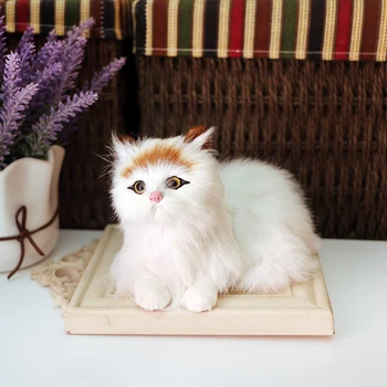 Simulare animal pisică jucărie de pluș grup de pisica drăguț papusa model de masina ornamente decor, cadou de ziua de nastere