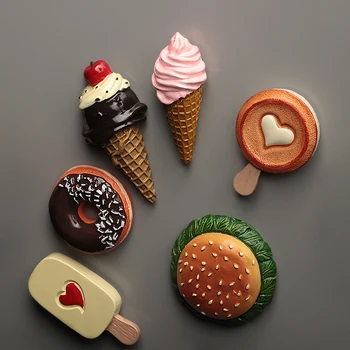 Simulare Con de inghetata Gogoașă Alimente Frigider Autocolante Creative Amuzant 3D Magnet de Frigider Autocolant Desene animate Decor Acasă