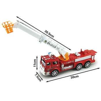 Simulare de Incendiu la Motor Trage Înapoi Jucărie Inerțiale Foc Camion de Jucărie pentru Copii Mașini de Jucărie Mare Inerție Simulare Camion de Incendiu Scara Model
