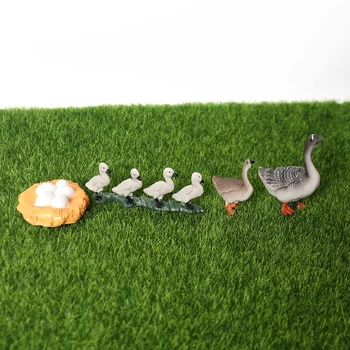 Simulare de Păsări de curte Ciclu de Creștere 4buc Gâscă Ciclului de Viață a Animalelor de Fermă Model Cifre Predare in Miniatura jucarii Educative Pentru Copii