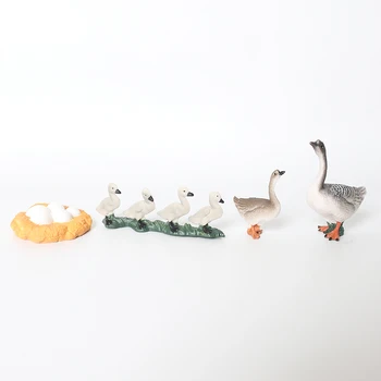 Simulare de Păsări de curte Ciclu de Creștere 4buc Gâscă Ciclului de Viață a Animalelor de Fermă Model Cifre Predare in Miniatura jucarii Educative Pentru Copii