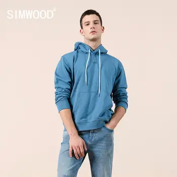 SIMWOOD 2020 Primăvară nouă hanorace barbati cu gluga logo-ul de imprimare din bumbac tricou jogger treninguri plus dimensiunea îmbrăcăminte de brand SJ12035