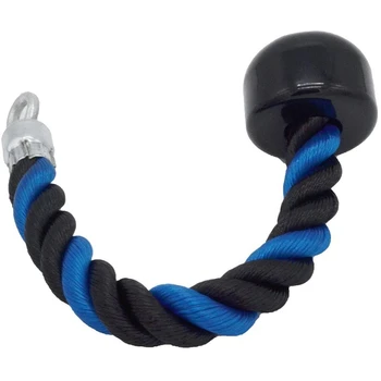 Singur Cap De Prindere Tricep Coarda Trage În Jos Rope Cablu De Atașament Triceps Tensiune Frânghie Negru/Albastru 15.5 Inch