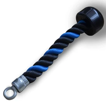 Singur Cap De Prindere Tricep Coarda Trage În Jos Rope Cablu De Atașament Triceps Tensiune Frânghie Negru/Albastru 15.5 Inch