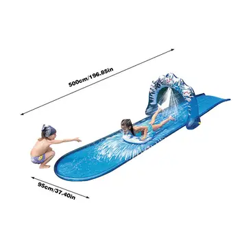 Singur Surf Tobogan De Apa Pentru Copii Gazon De Vară În Aer Liber, Tobogane De Gradina Curte Distractiv De Jocuri De Apă Slide Aspersoare Spray De Jucărie Pentru Copii
