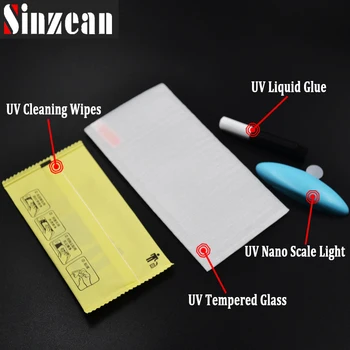 Sinzean 20buc 3D Complet Acoperite UV din Sticla pentru Samsung S10 plus/S9/S8 plus/S10 5G/Nota 8/Nota 9 Full adeziv de sticlă cu USB lampa