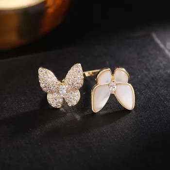 SINZRY noua creatoare de moda bijuterii zircon shell farmec fluture drăguț cercei pandantiv inel pentru femei seturi de bijuterii
