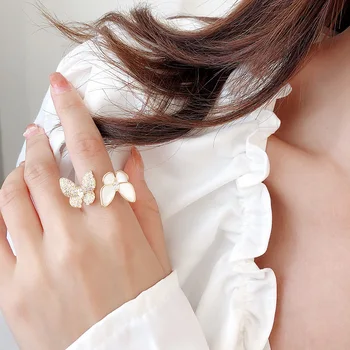 SINZRY noua creatoare de moda bijuterii zircon shell farmec fluture drăguț cercei pandantiv inel pentru femei seturi de bijuterii
